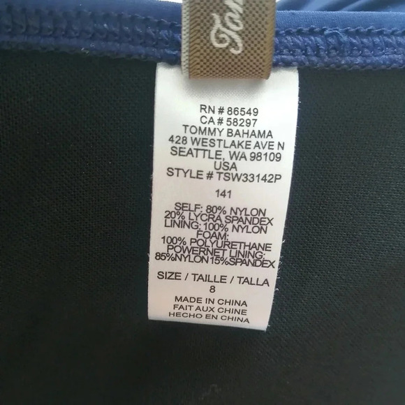 Tommy Bahama Pearl Twist Front Bandeau One Piece Swim Suit Shirred Stomach 8 - Picture 14 of 16